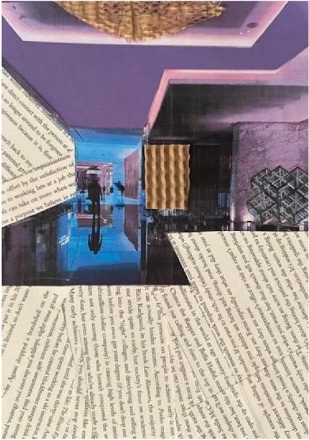 Photo collage with text strips