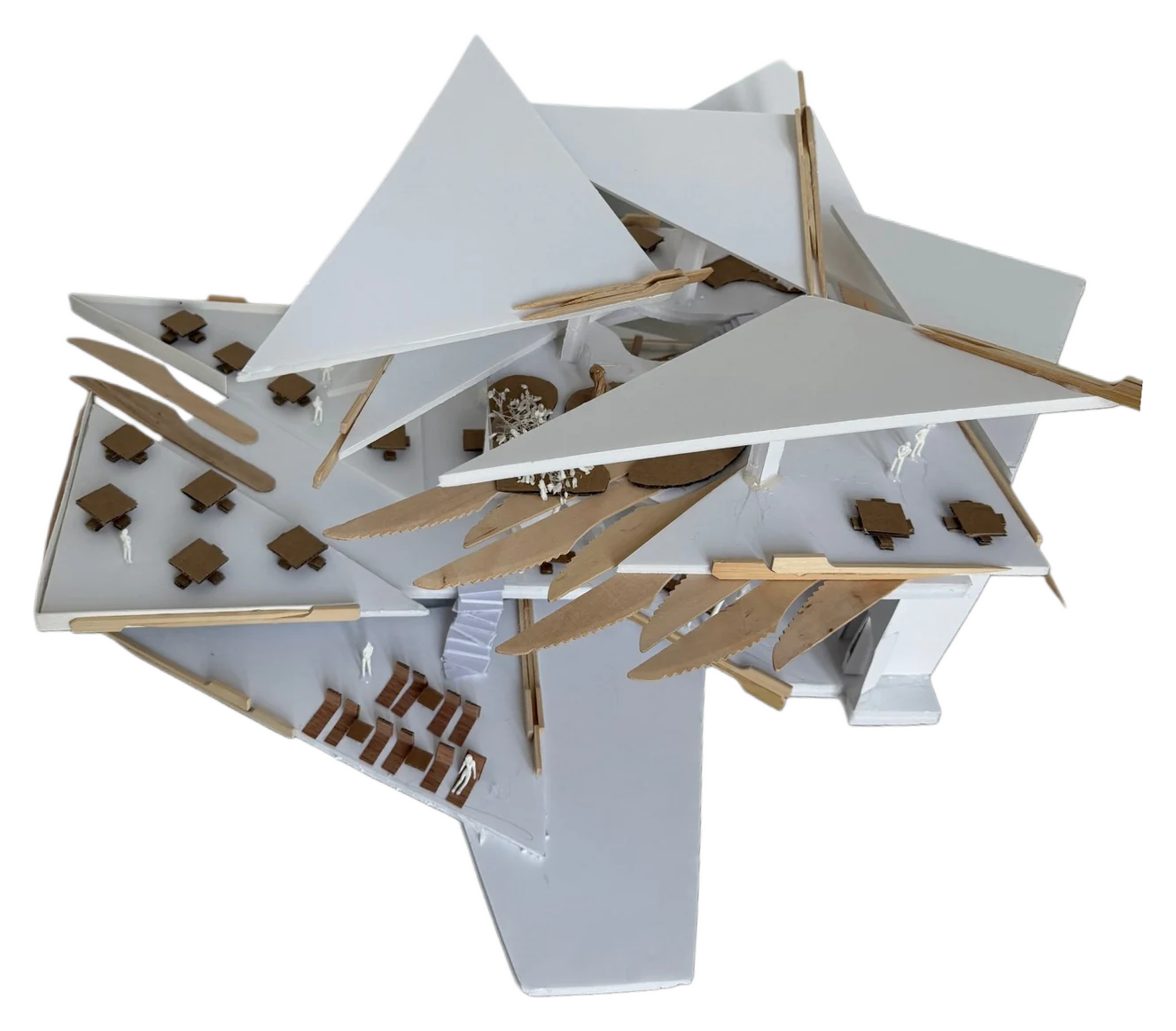 Harbor restaurant model, top view