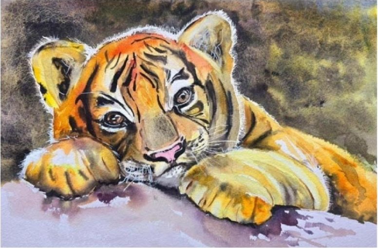 Tiger cub resting